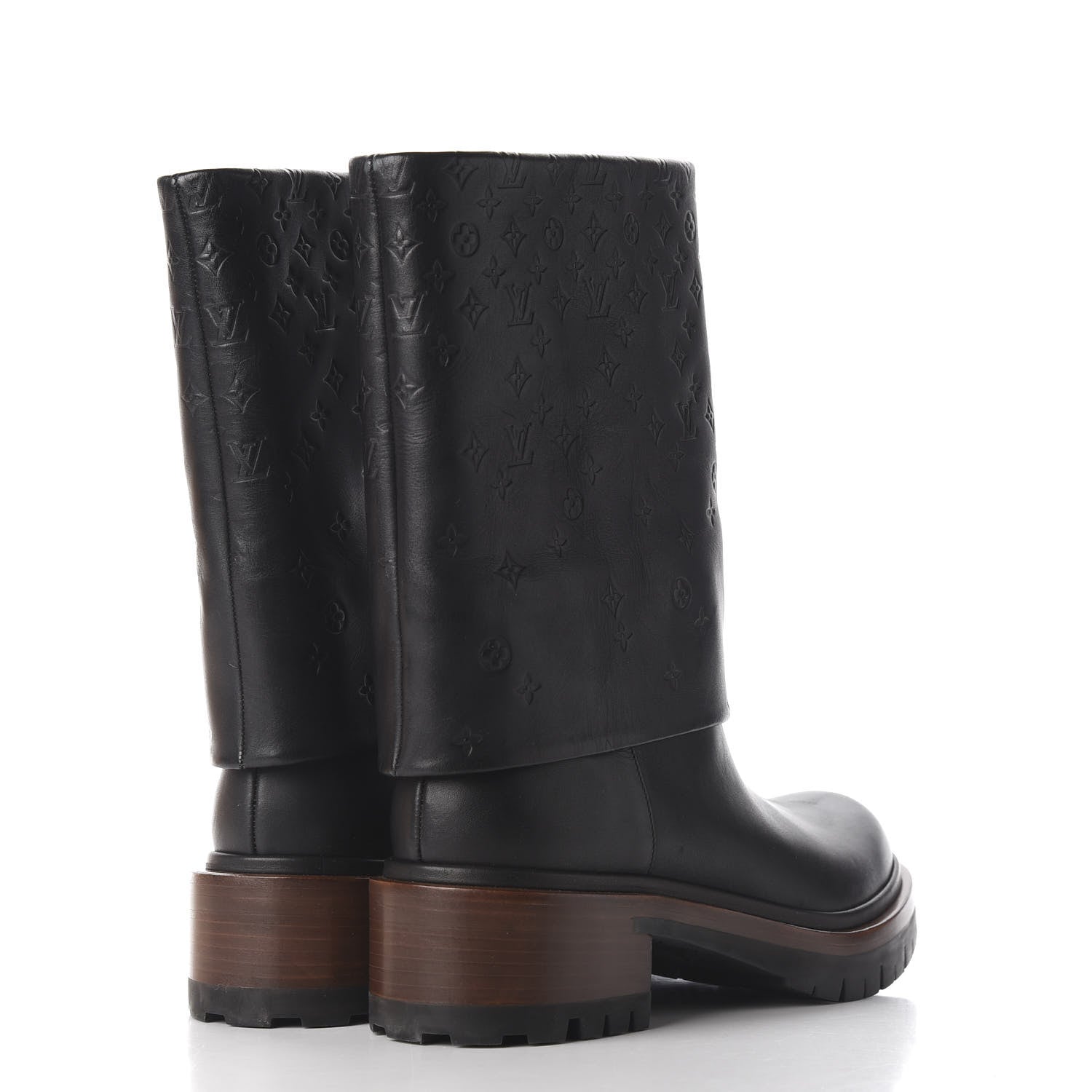 Louis Vuitton Calfskin Monogram Road Trip Flat Boots 38 Black 3 of 11