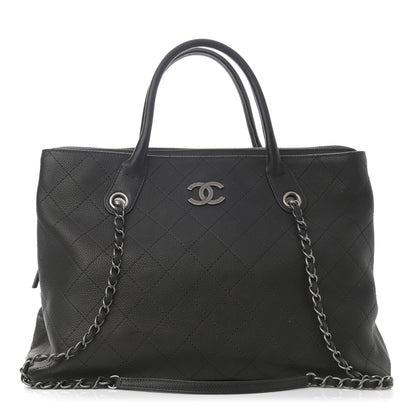 Chanel Grained Vegetal Calfskin Urban Shopping Tote Black 1 of 14