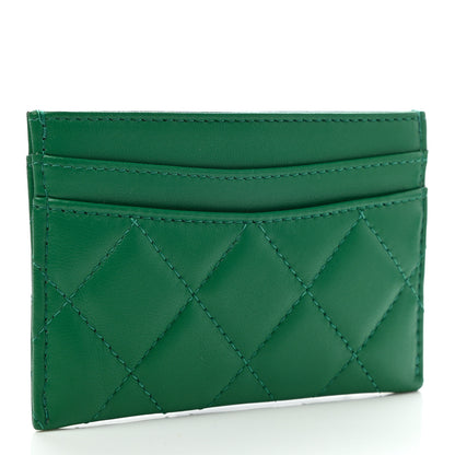 Chanel Lambskin Quilted Card Holder Green 3 of 9
