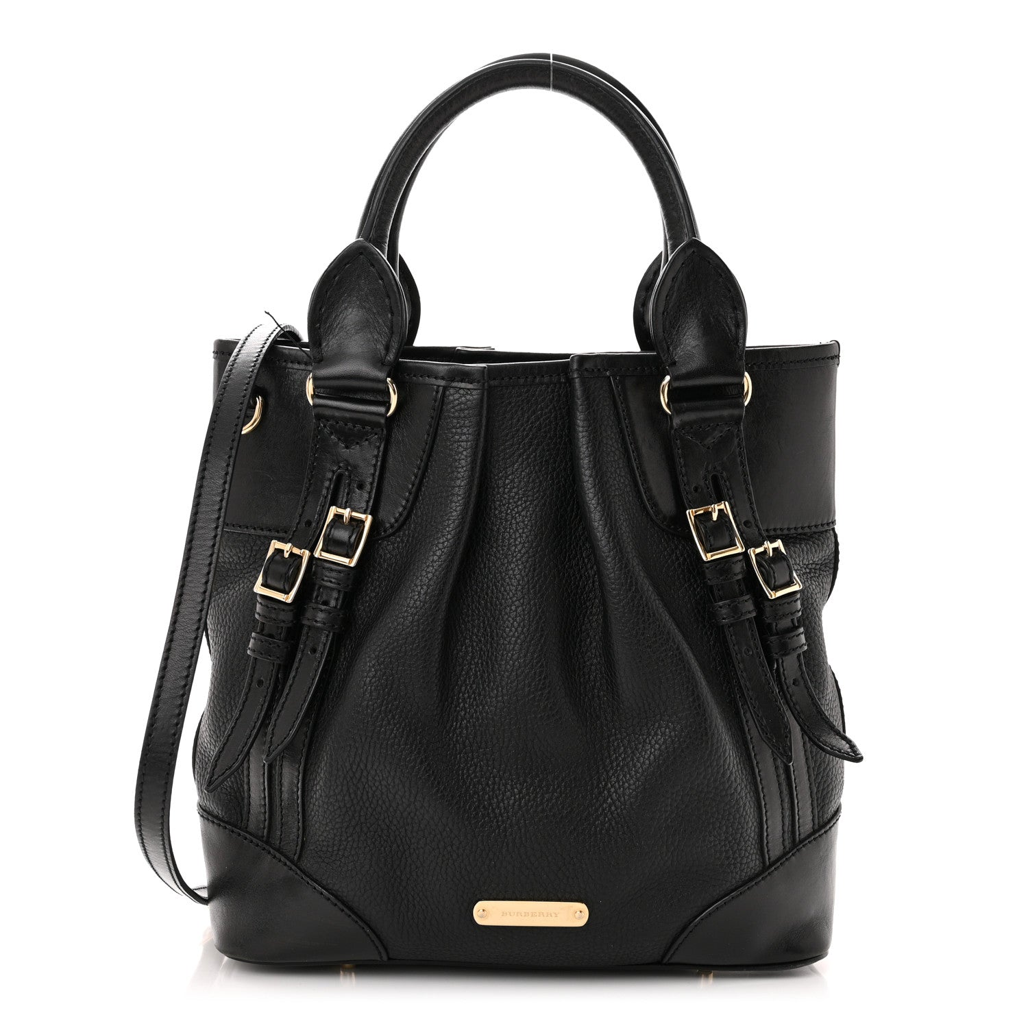Burberry Calfskin Medium Whipstitch Tote Black 1 of 14