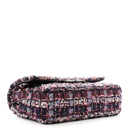 Chanel Tweed Quilted Medium Double Flap Dark Purple 4 of 11