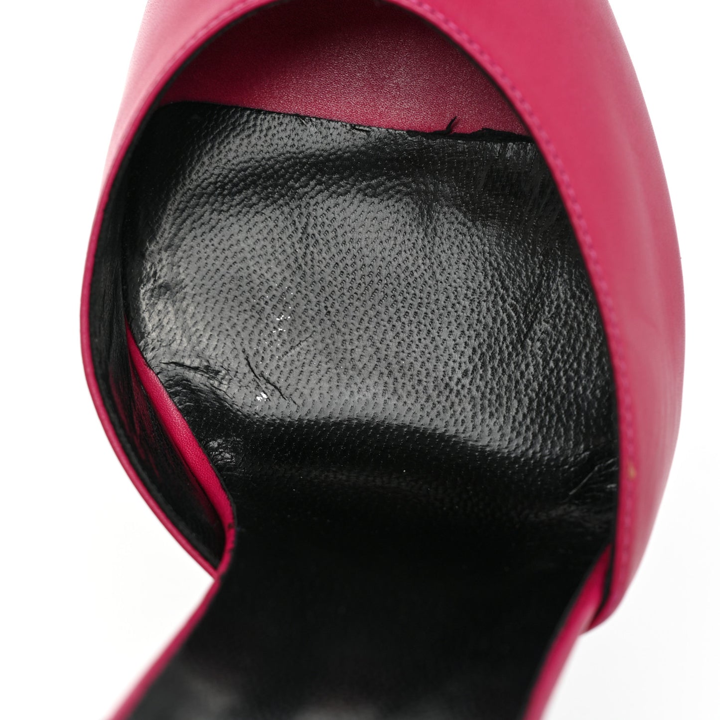 Calfskin Tribute Lips Platform Sandals 39 Fuchsia