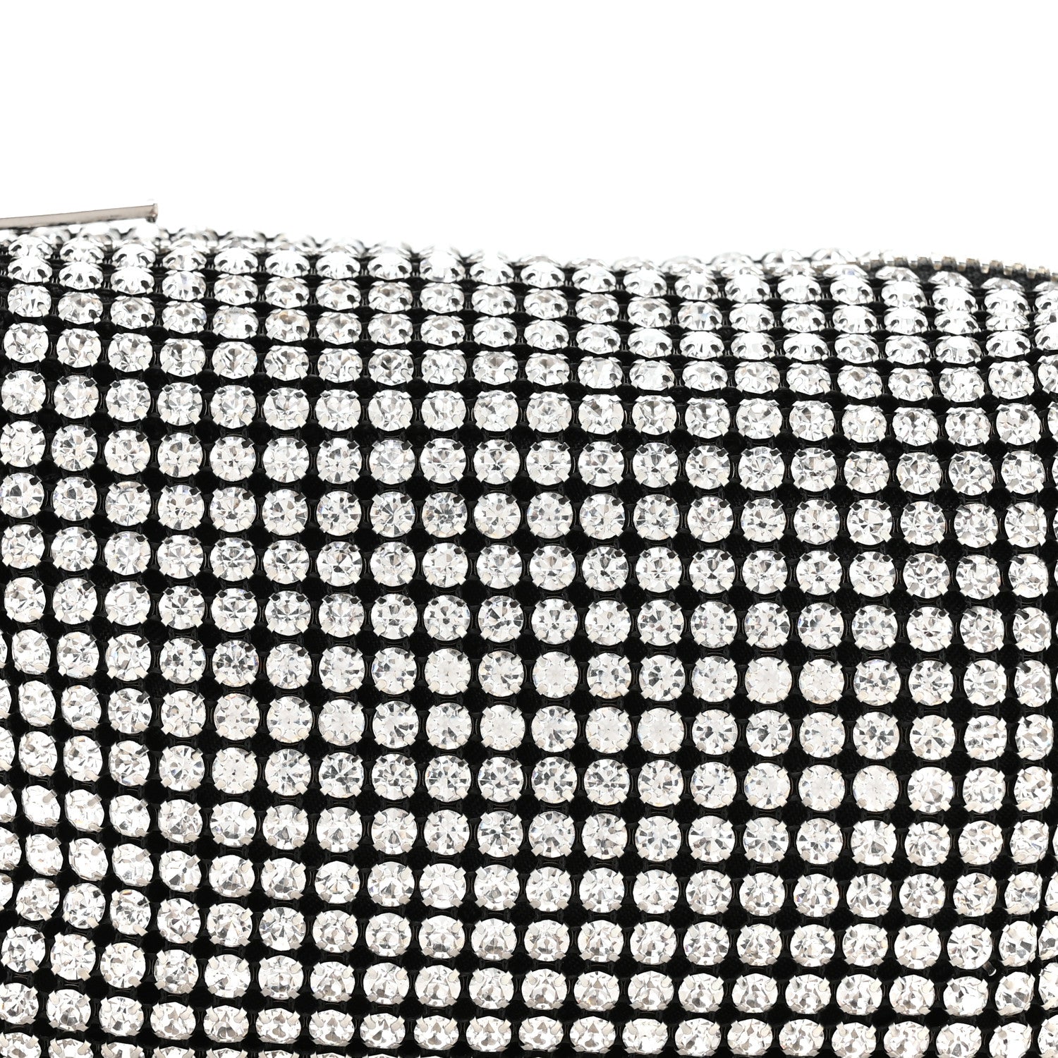 Alexander Wang Mesh Crystal Rhinestone Mini Heiress Pouch Black Silver 7 of 9