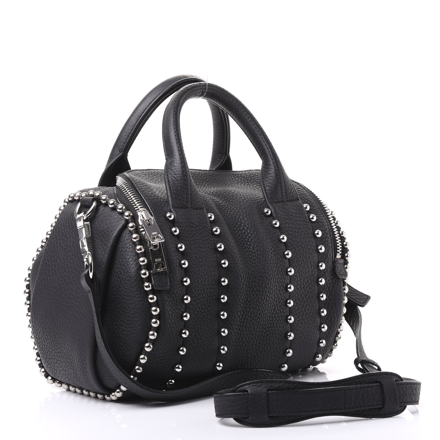 Alexander Wang Calfskin Studded Rockie Matte Black Rhodium Hardware 2 of 8