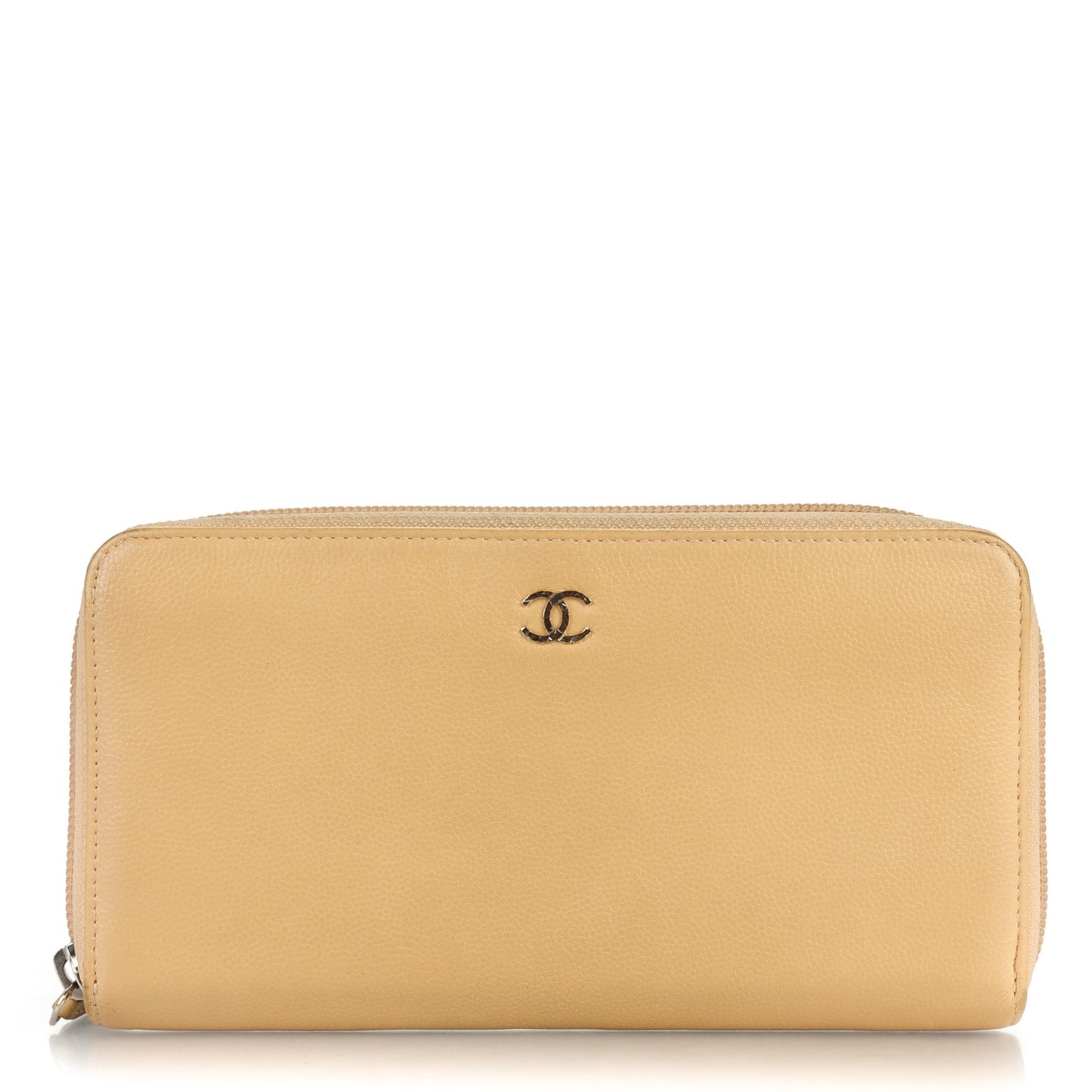 Caviar Sevruga Zip Around Wallet Beige Clair