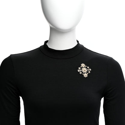 Chanel Pearl Crystal CC Star Brooch Gold 2 of 7