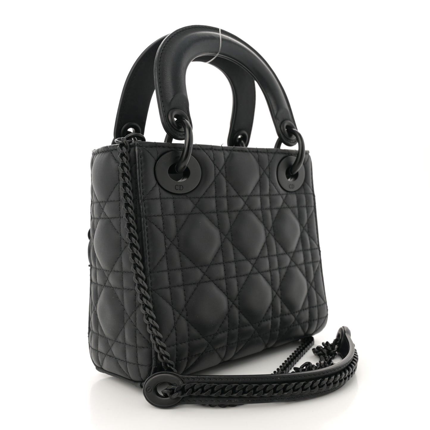 Ultra Matte Calfskin Cannage Mini Lady Dior Black