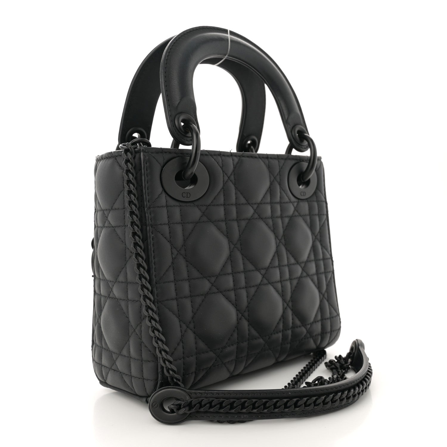 Christian Dior Ultra Matte Calfskin Cannage Mini Lady Dior Black 3 of 13