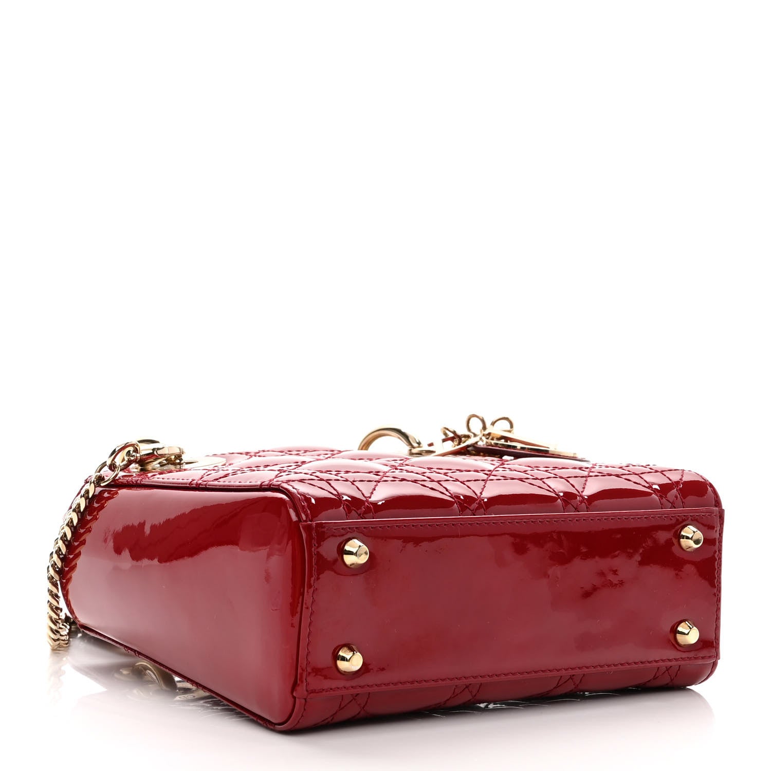Christian Dior Patent Cannage Mini Lady Dior Red 4 of 9