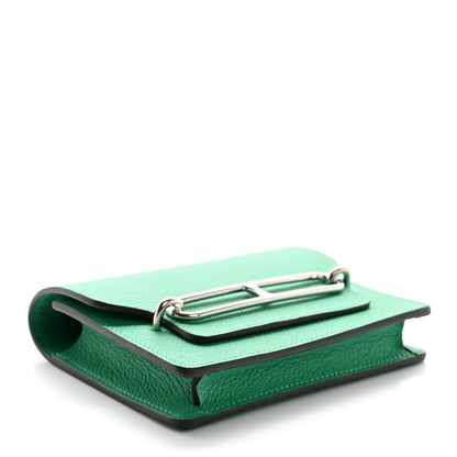 Hermes Evercolor Bi-Color Roulis Slim Wallet Menthe Vert Bosphore 4 of 8