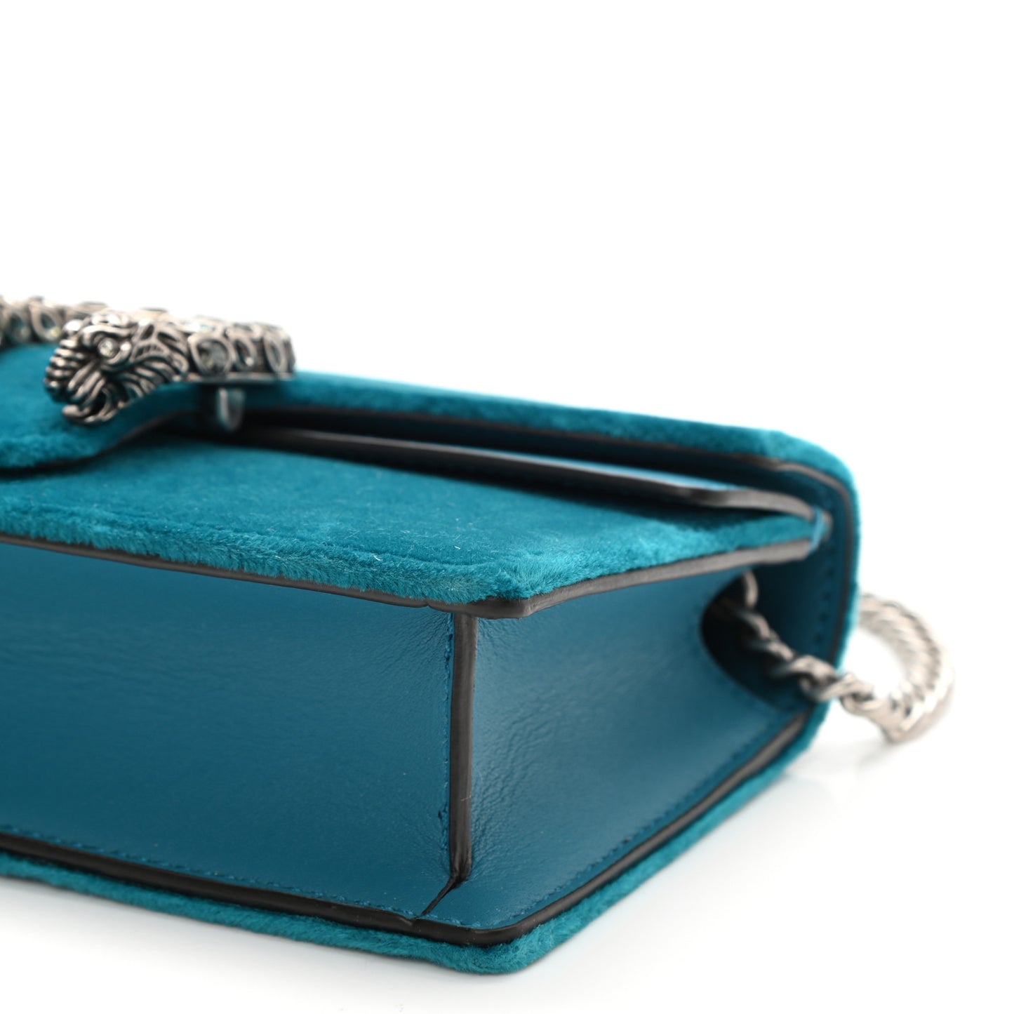Velvet Super Mini Dionysus Shoulder Bag Pavone Cyan