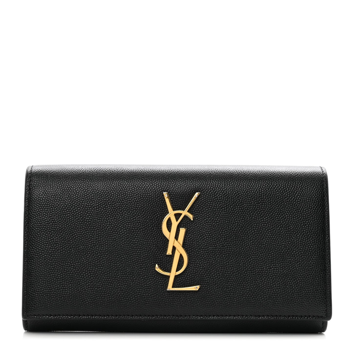 SAINT LAURENT Grain De Poudre Classic Monogram Cassandre Wallet Black