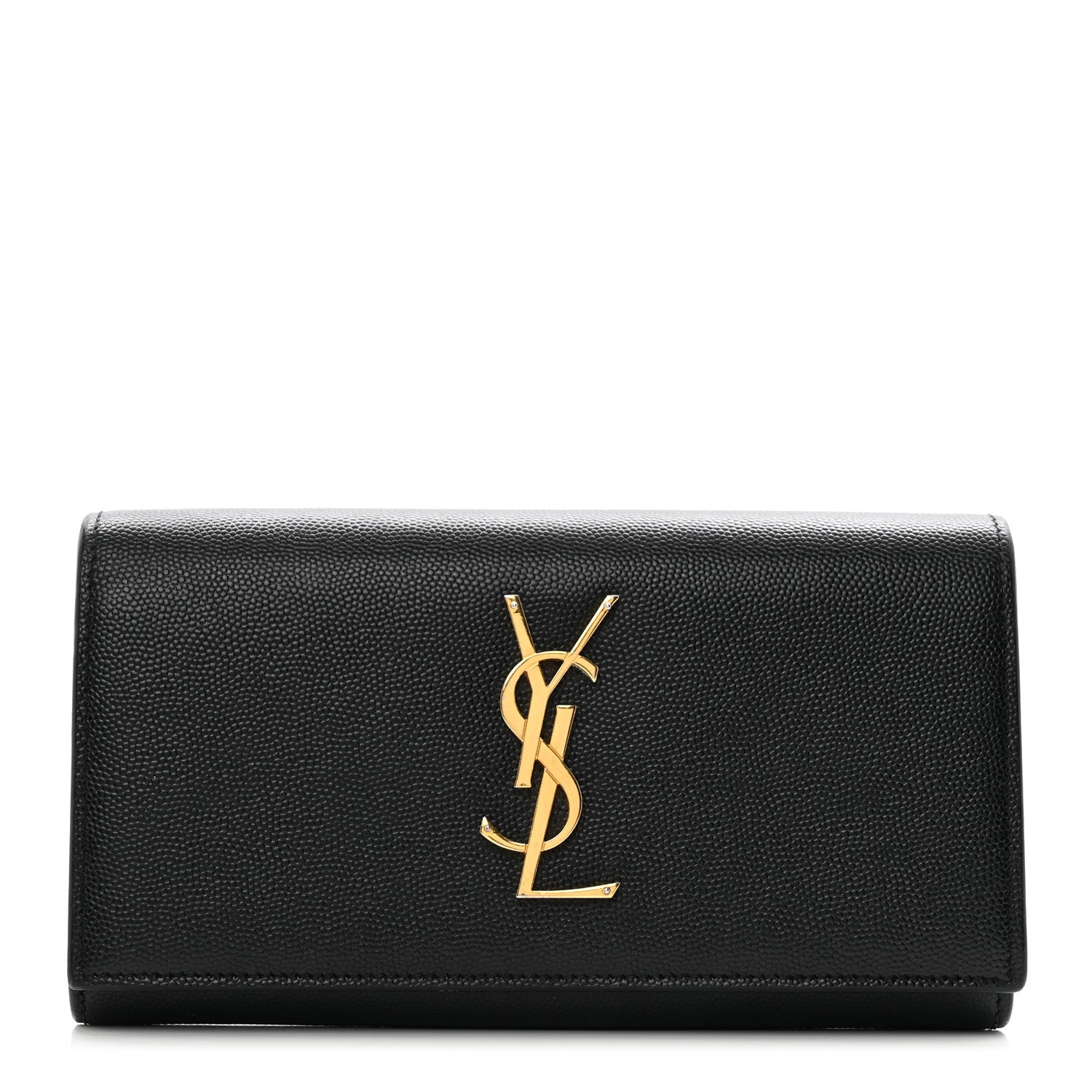 Saint Laurent SAINT LAURENT Grain De Poudre Classic Monogram Cassandre Wallet Black 1 of 8