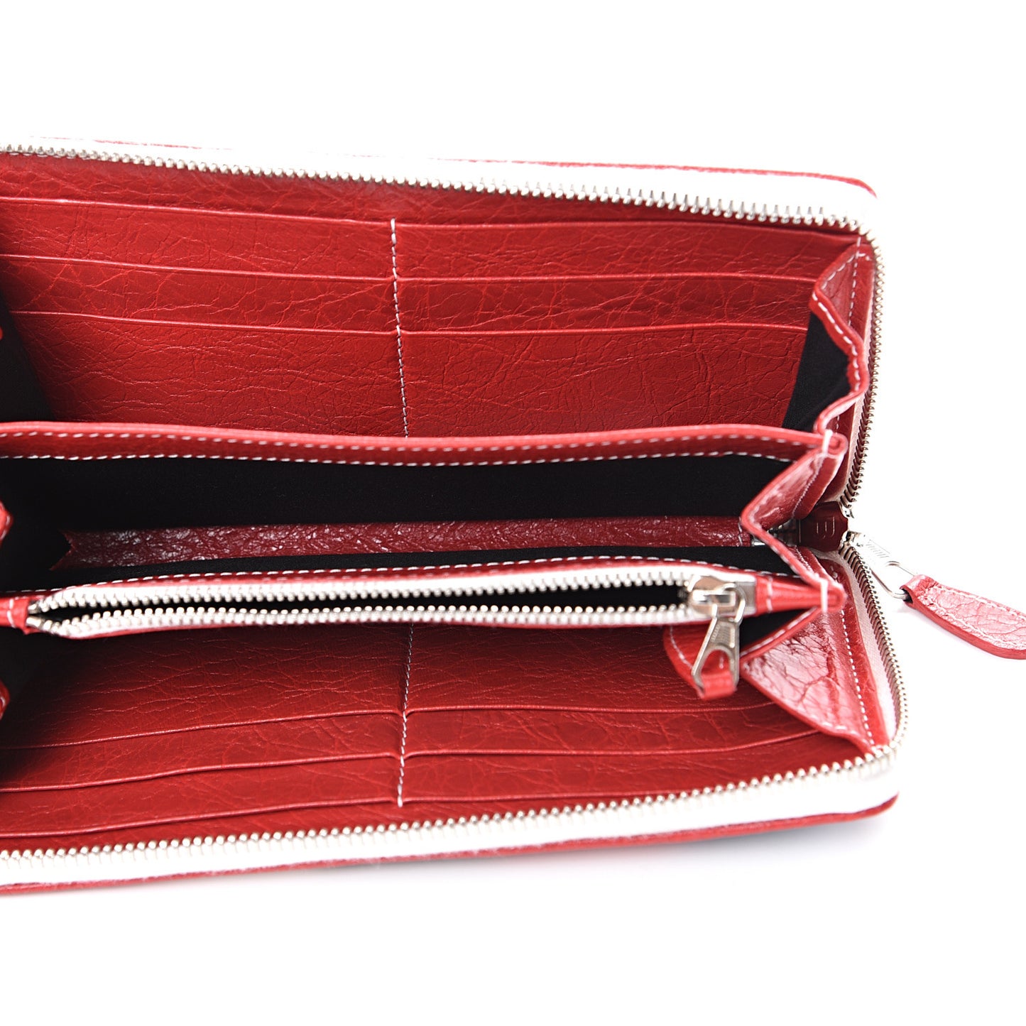 Agneau Arena Multicolore Bazar Continental Zip Around Wallet Grey White Black Red Blue