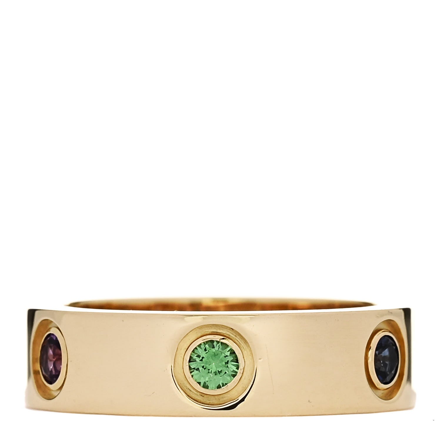 Cartier 18K Yellow Gold Sapphire Garnet Amethyst 5.5mm LOVE Ring 52 6 3 of 4