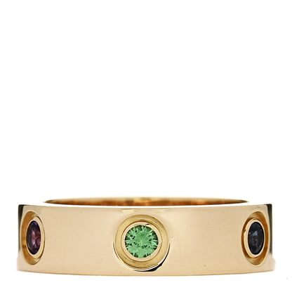 Cartier 18K Yellow Gold Sapphire Garnet Amethyst 5.5mm LOVE Ring 52 6 3 of 4