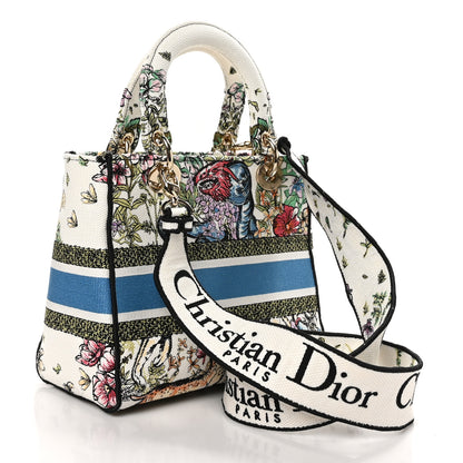 Christian Dior Canvas D-Constellation Embroidered Medium Lady D-Lite Latte Multicolor 3 of 9