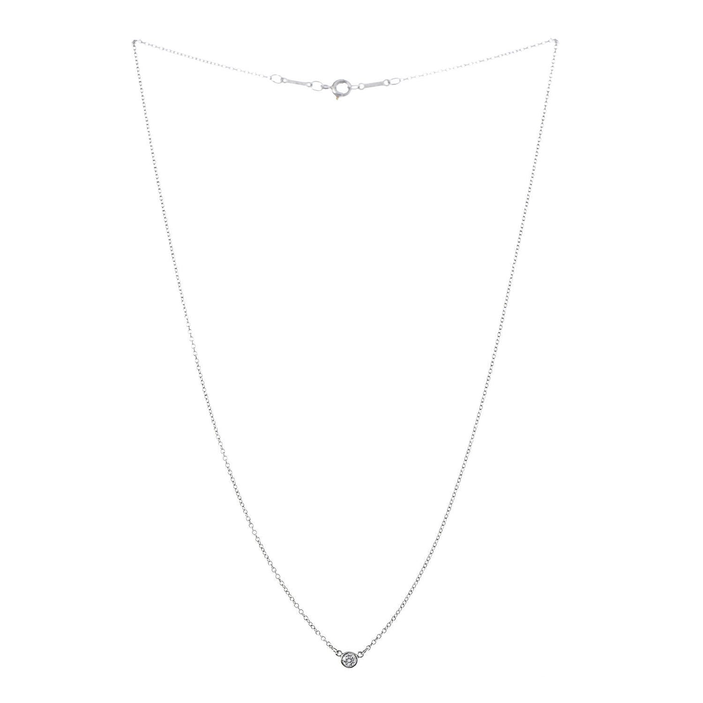 Platinum Diamond .12ct Elsa Peretti Diamonds by the Yard Pendant Necklace