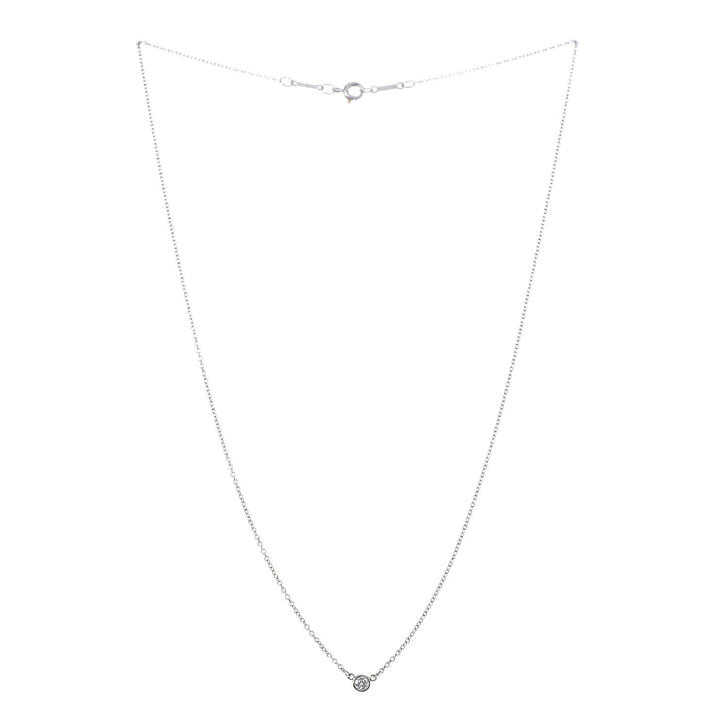 Tiffany Platinum Diamond .12ct Elsa Peretti Diamonds by the Yard Pendant Necklace 3 of 6