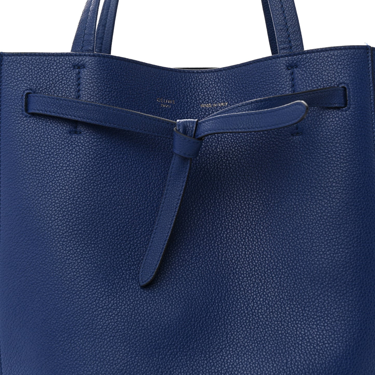 Soft Grained Calfskin Small Belt Cabas Phantom Deep Blue