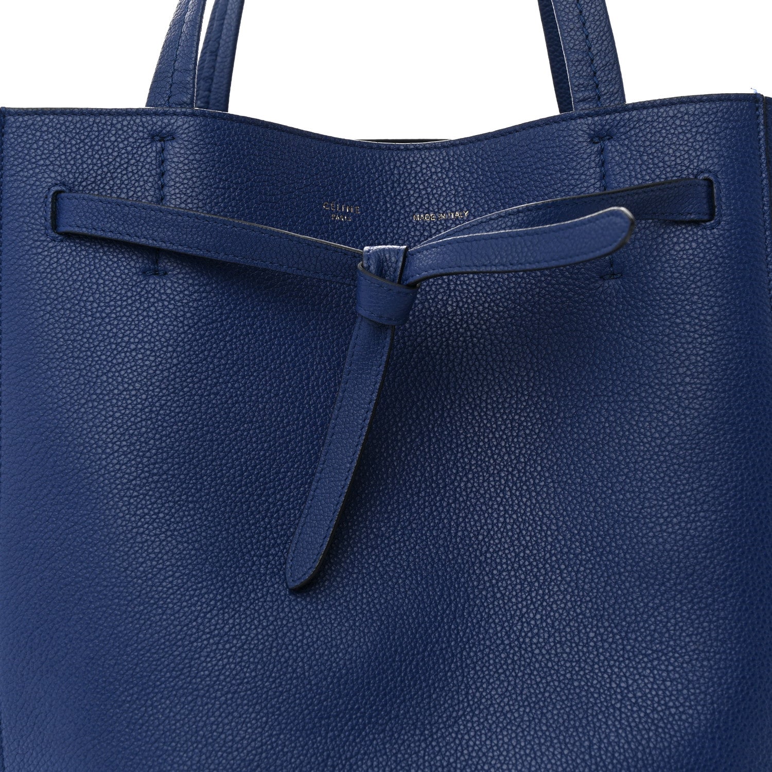 Celine Soft Grained Calfskin Small Belt Cabas Phantom Deep Blue 7 of 16
