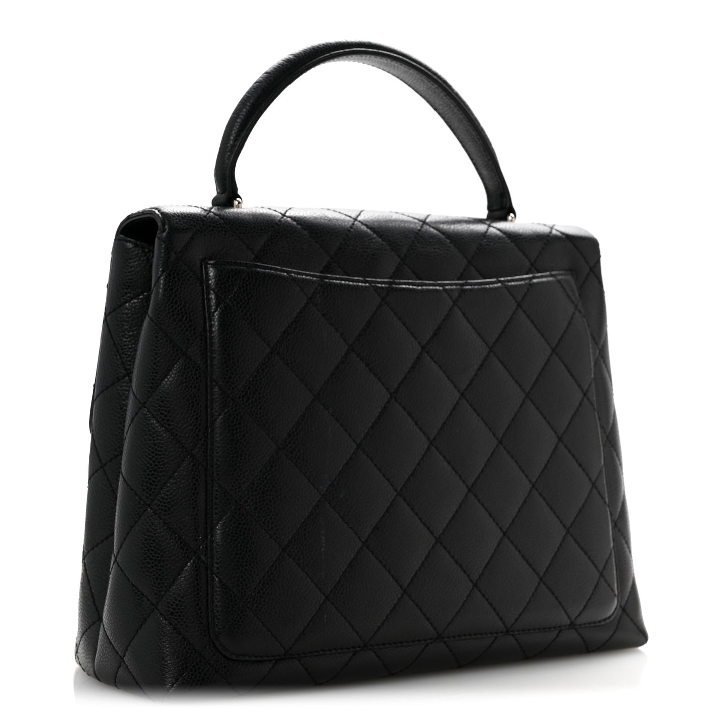 Caviar Quilted Jumbo Kelly Flap Black