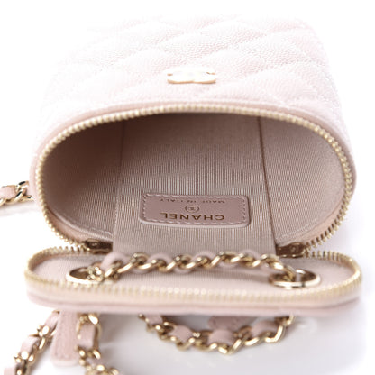 Chanel Caviar Quilted Small Vertical Coco Beauty Vanity Case With Chain Light Pink 5 of 11