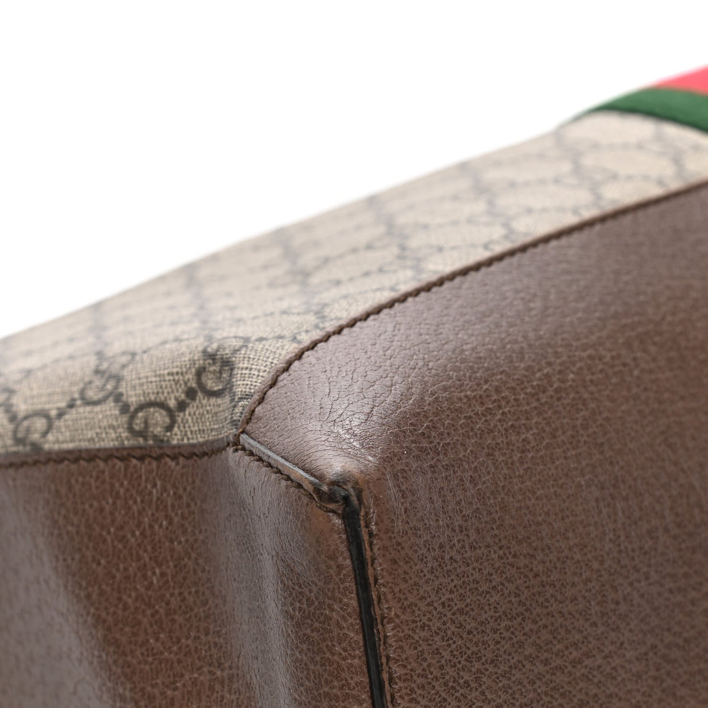 GG Supreme Monogram Web Ophidia Tote Brown