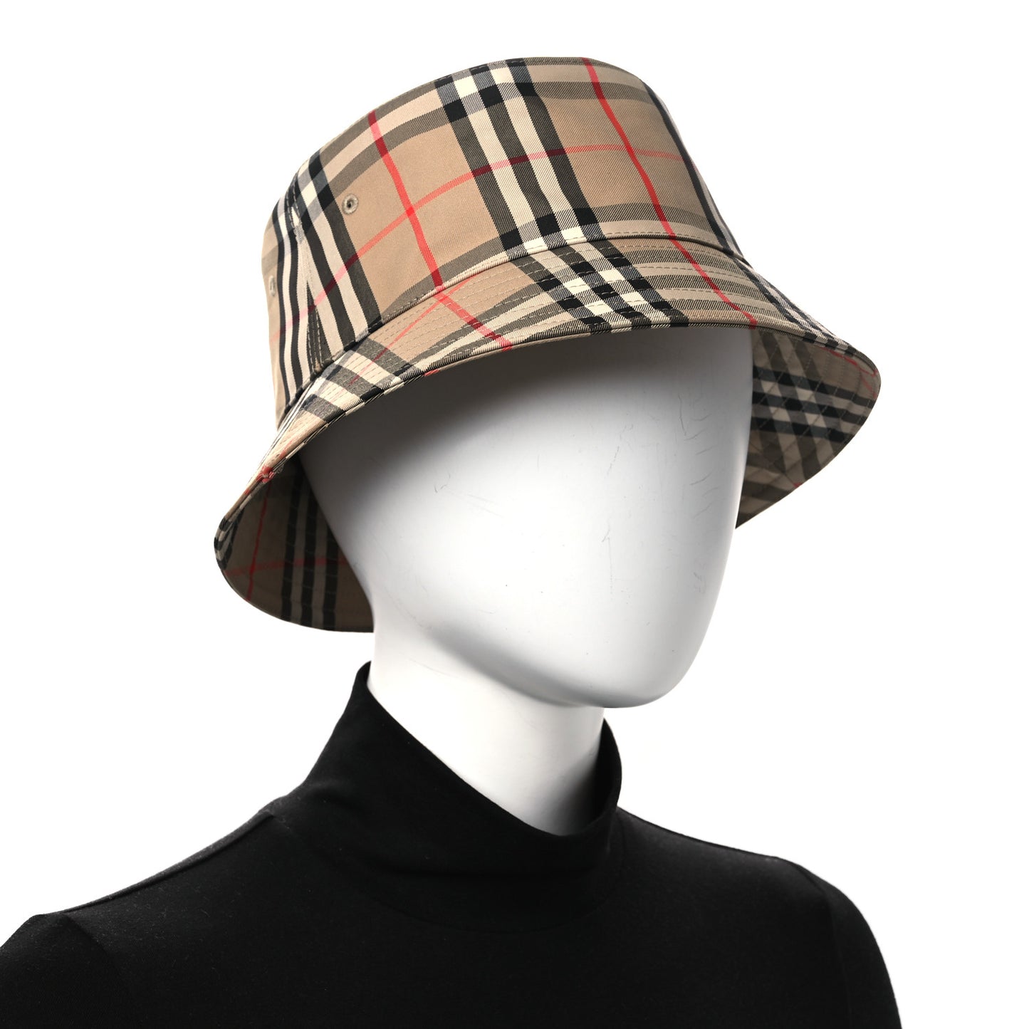 Technical Cotton Vintage Check Bucket Hat L Archive Beige