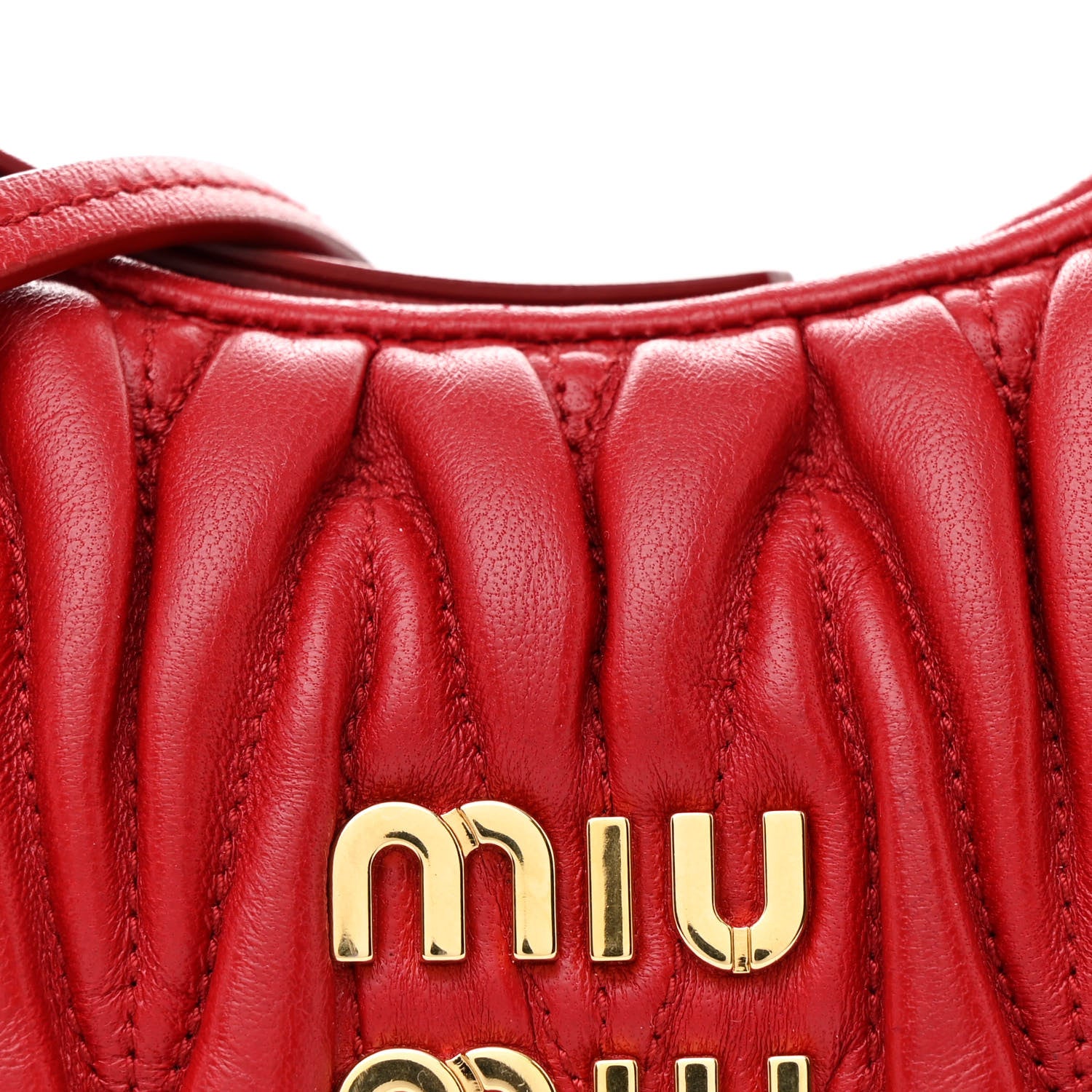 Miu Miu Nappa Matelasse Small Wander Hobo Rosso 8 of 10