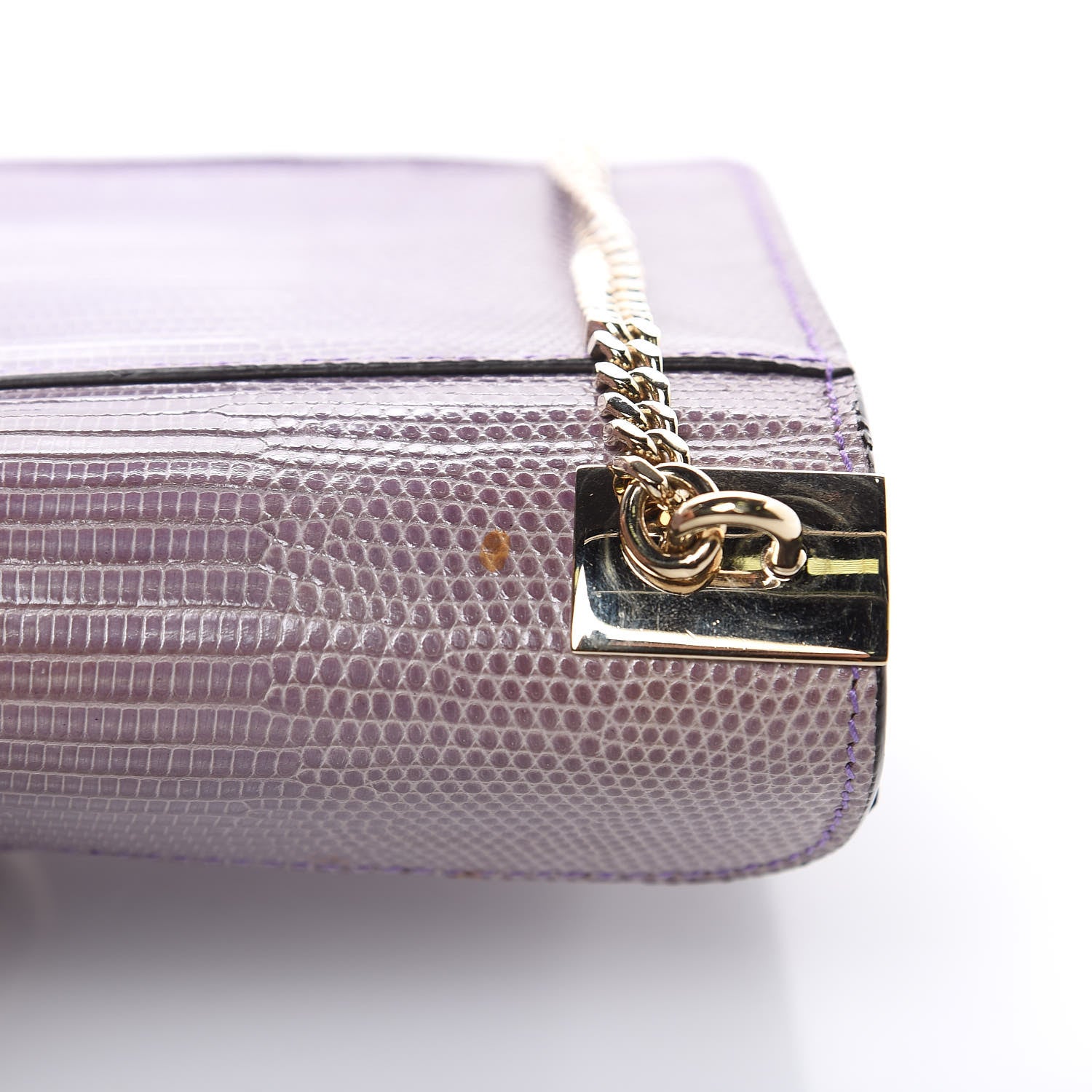 Gucci Lizard 1973 Chain Shoulder Bag Purple 11 of 13