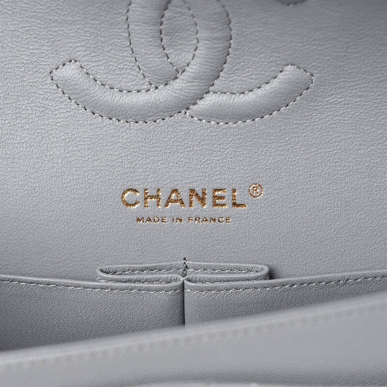 Chanel Caviar Quilted Medium Double Flap Grey 6 of 10