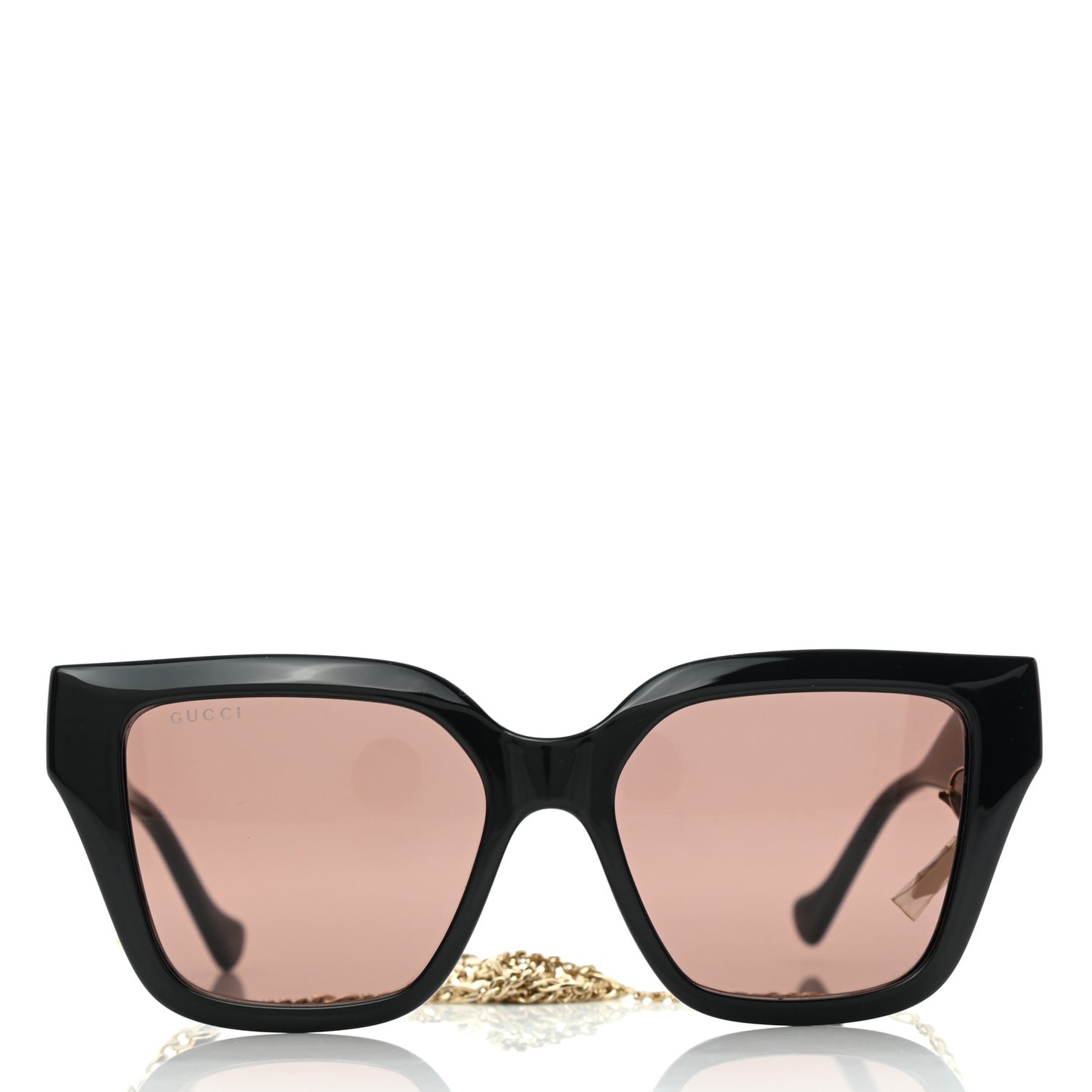 Acetate Square Frame Chain Sunglasses GG1023S Black