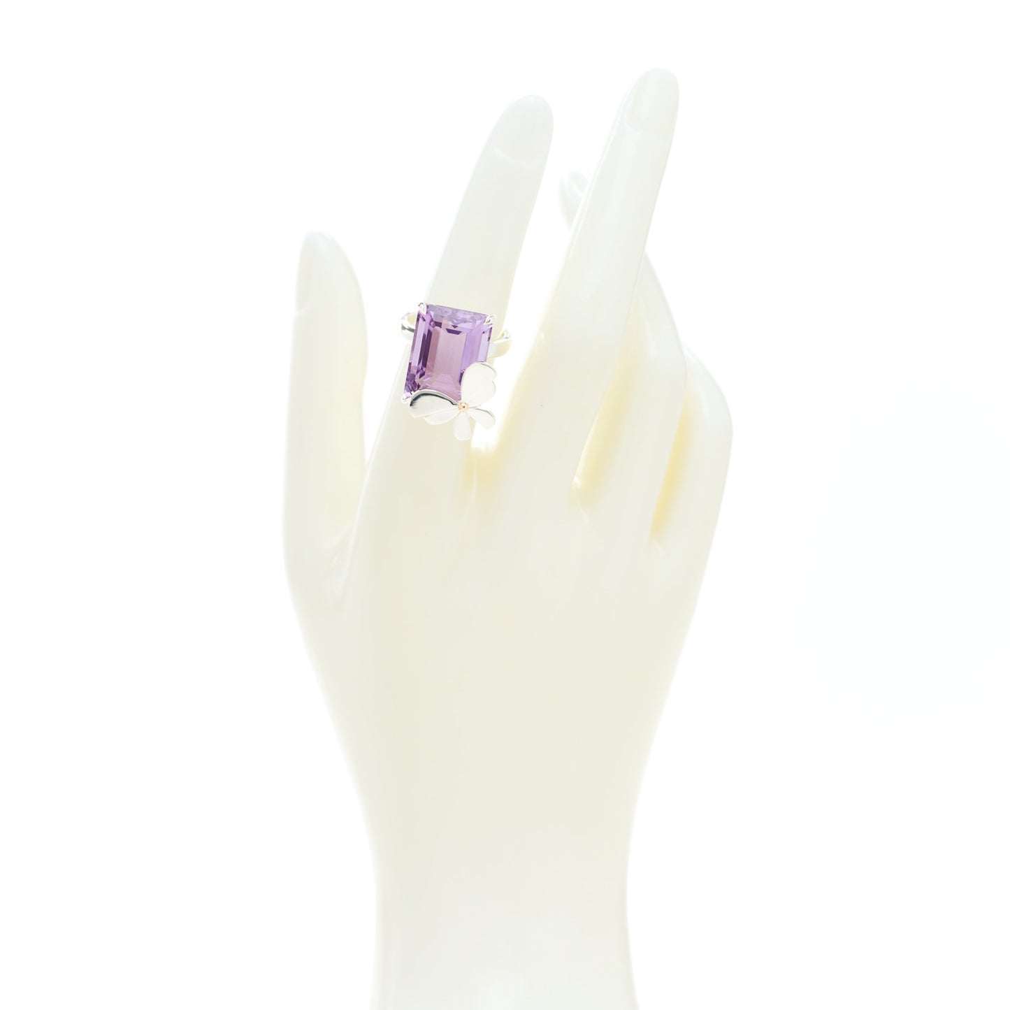 Sterling Silver 18K Rose Gold Amethyst Return to Tiffany Love Bugs Butterfly Ring 51 5.75