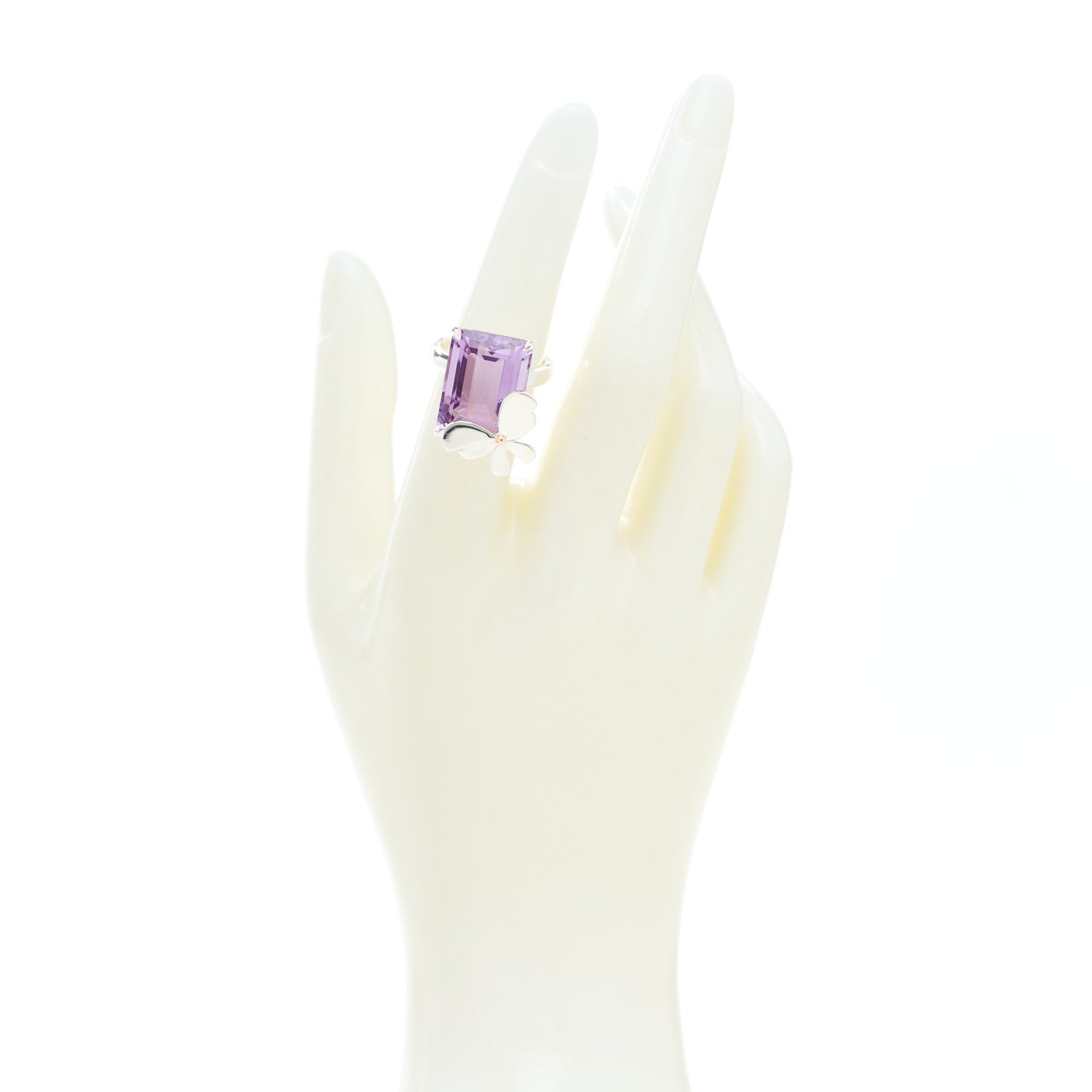Tiffany Sterling Silver 18K Rose Gold Amethyst Return to Tiffany Love Bugs Butterfly Ring 51 5.75 2 of 6