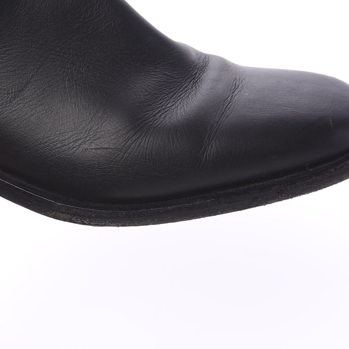 Calfskin Asymmetrical Mid Calf Boots 39 Black