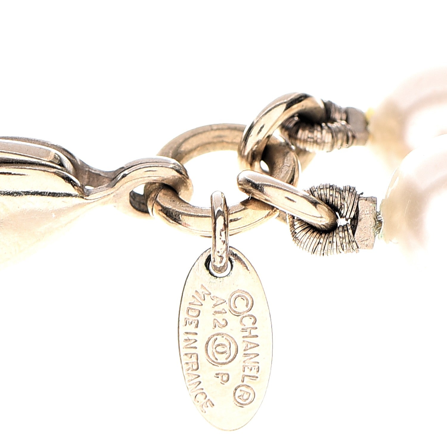 Chanel Pearl Crystal CC Double Strand Necklace Gold 6 of 8