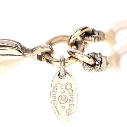 Chanel Pearl Crystal CC Double Strand Necklace Gold 6 of 8