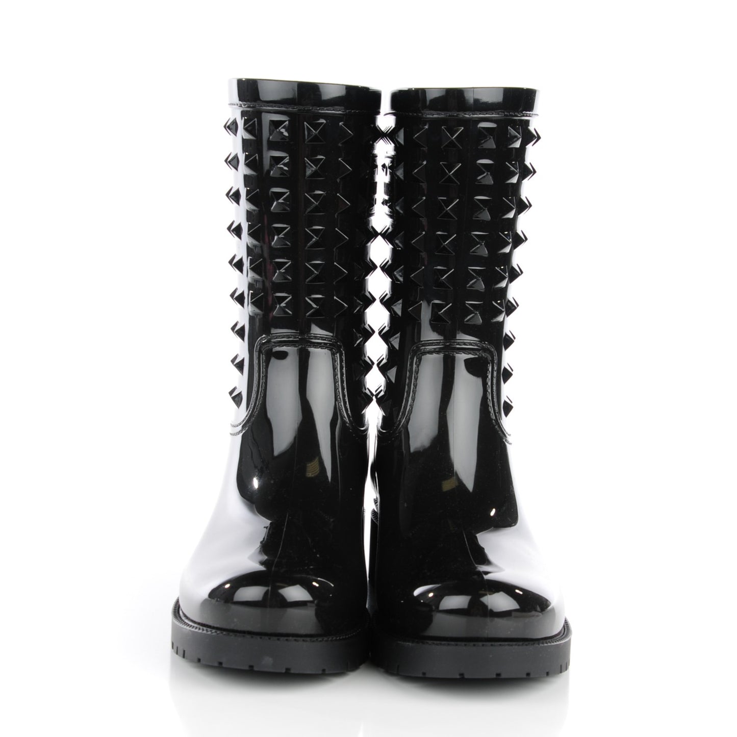 Rubber Rockstud Short Rainboots 39 Black