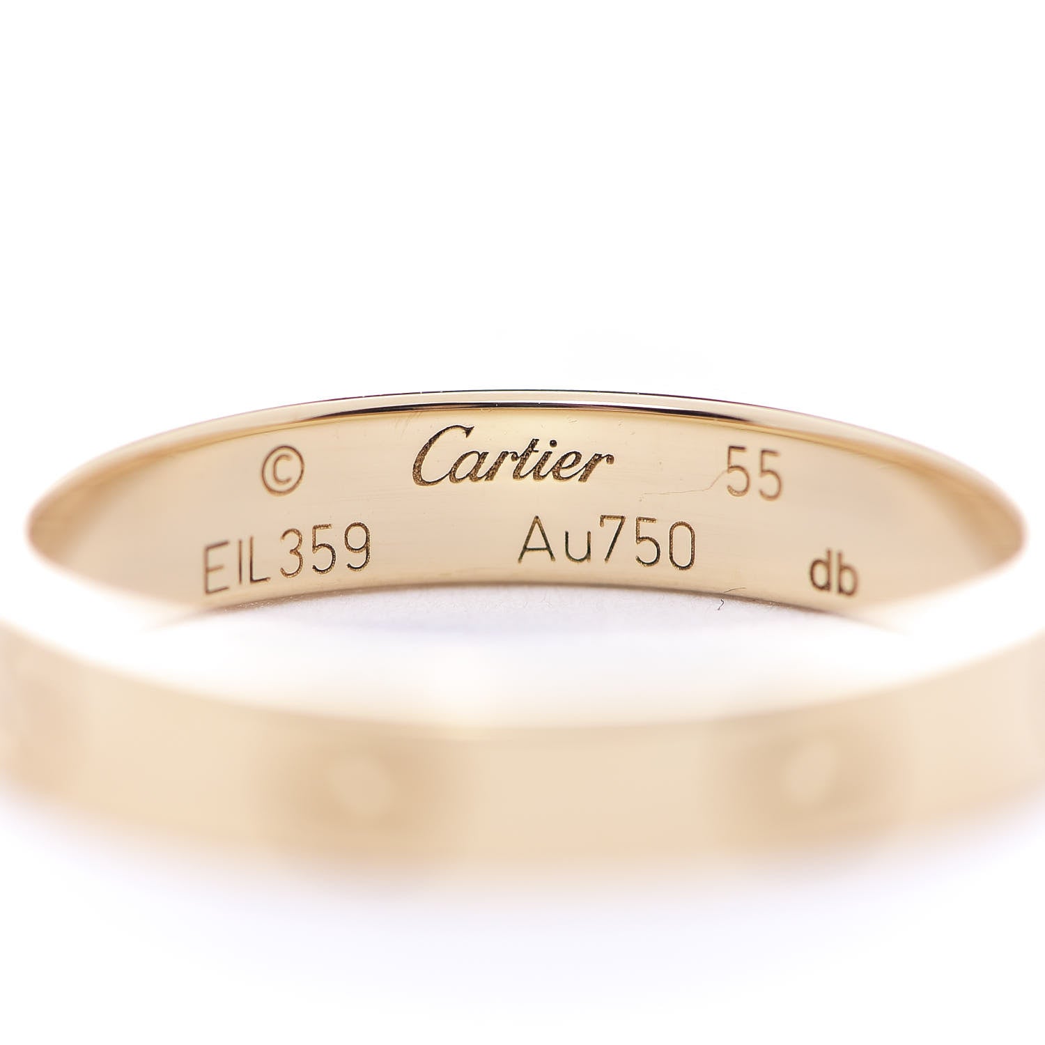 Cartier 18K Yellow Gold 3.5mm LOVE Wedding Band Ring 55 7.25 4 of 5