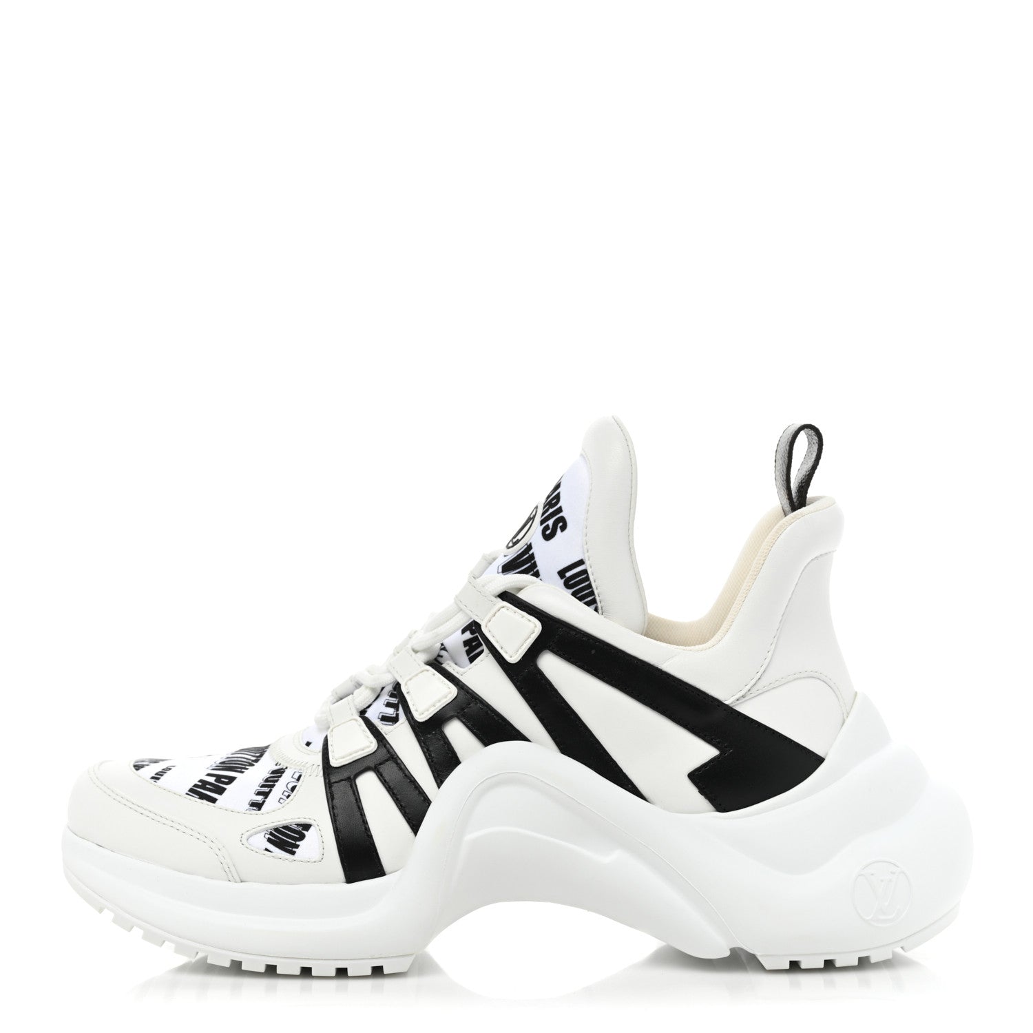 product image of LOUIS VUITTON X FORNASETTI Calfskin Technical Nylon LV Archlight Sneaker 41 Black FASHIONPHILE