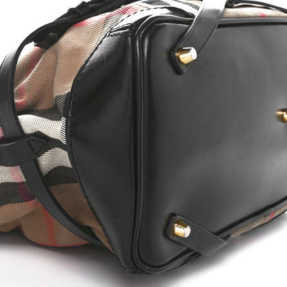 Burberry House Check Bridle Calfskin Medium Lynher Tote Black 9 of 10