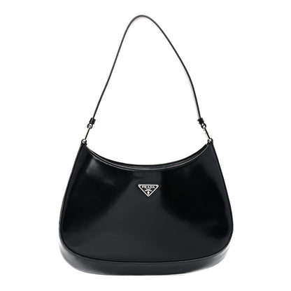 Prada Spazzolato Cleo Shoulder Bag Black 1 of 12