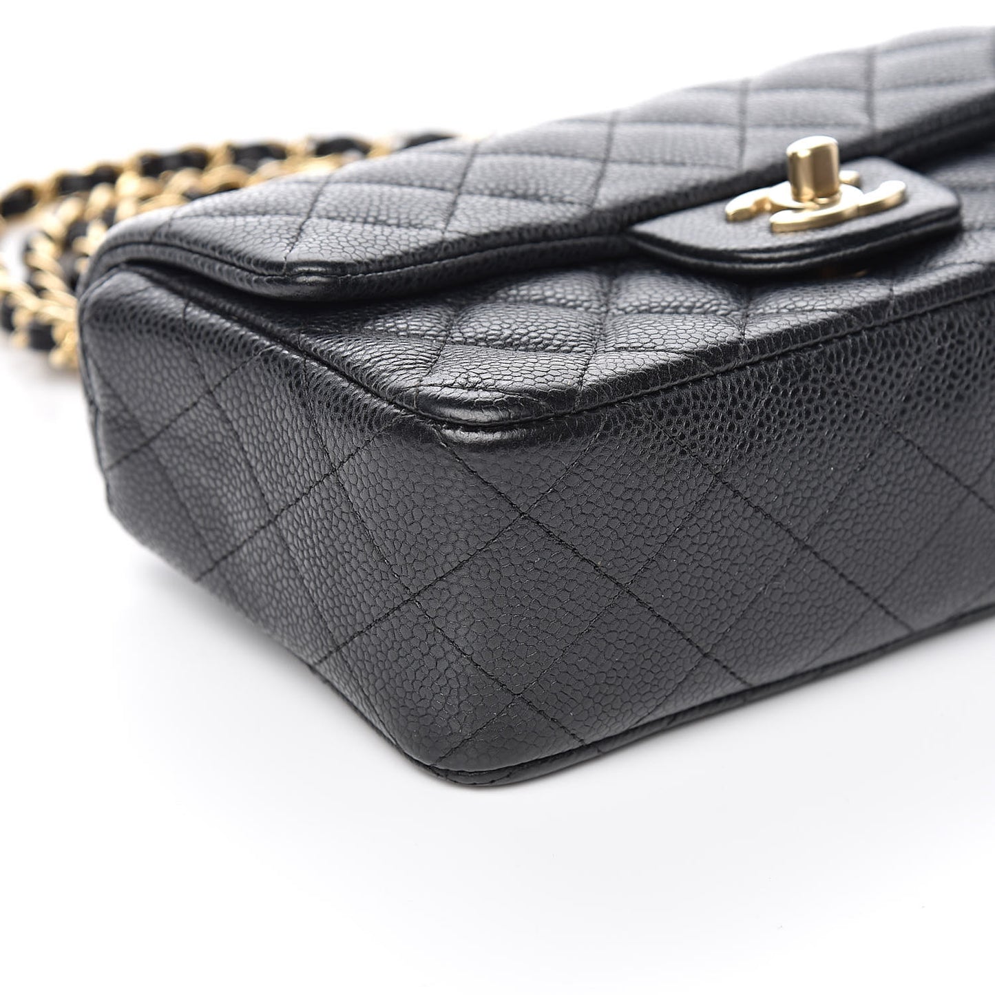 Caviar Quilted Mini Rectangular Flap Black