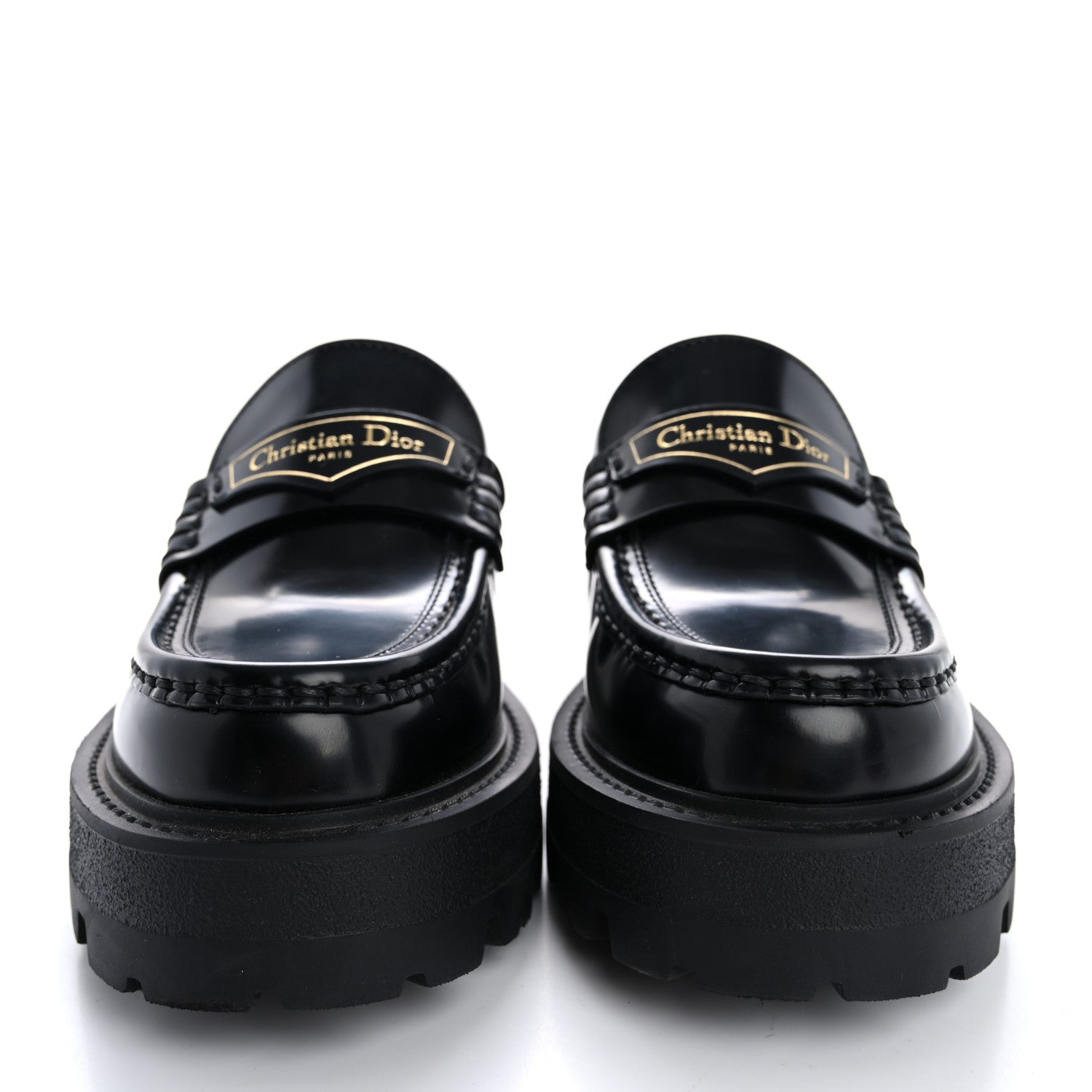 Christian Dior Brushed Calfskin Boy Platform Loafers 36 Black 3 of 10