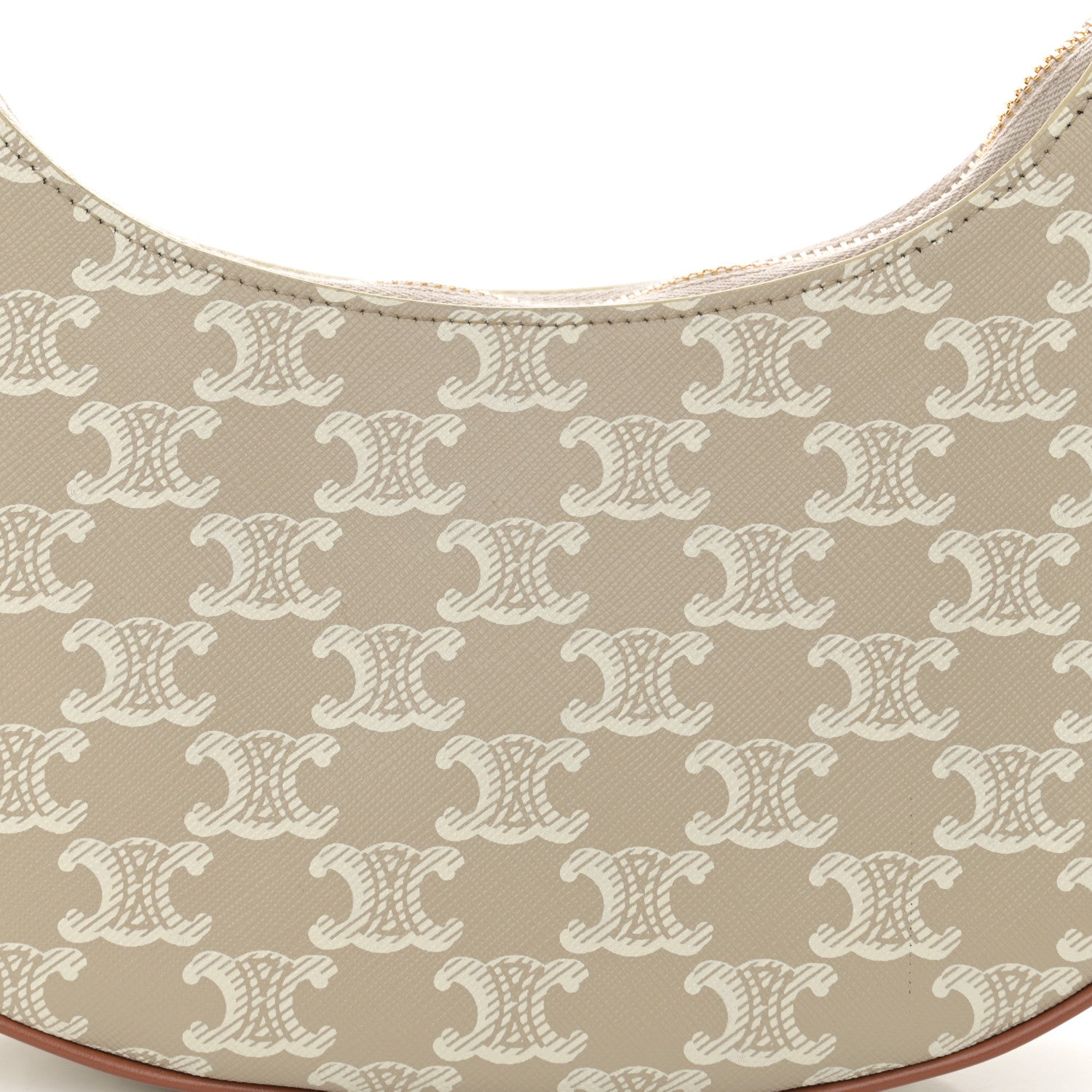 Celine Canvas Calfskin Ava Triomphe Shoulder Bag Grege 9 of 12
