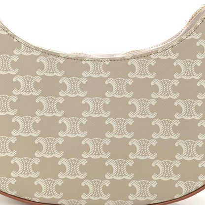 Celine Canvas Calfskin Ava Triomphe Shoulder Bag Grege 9 of 12