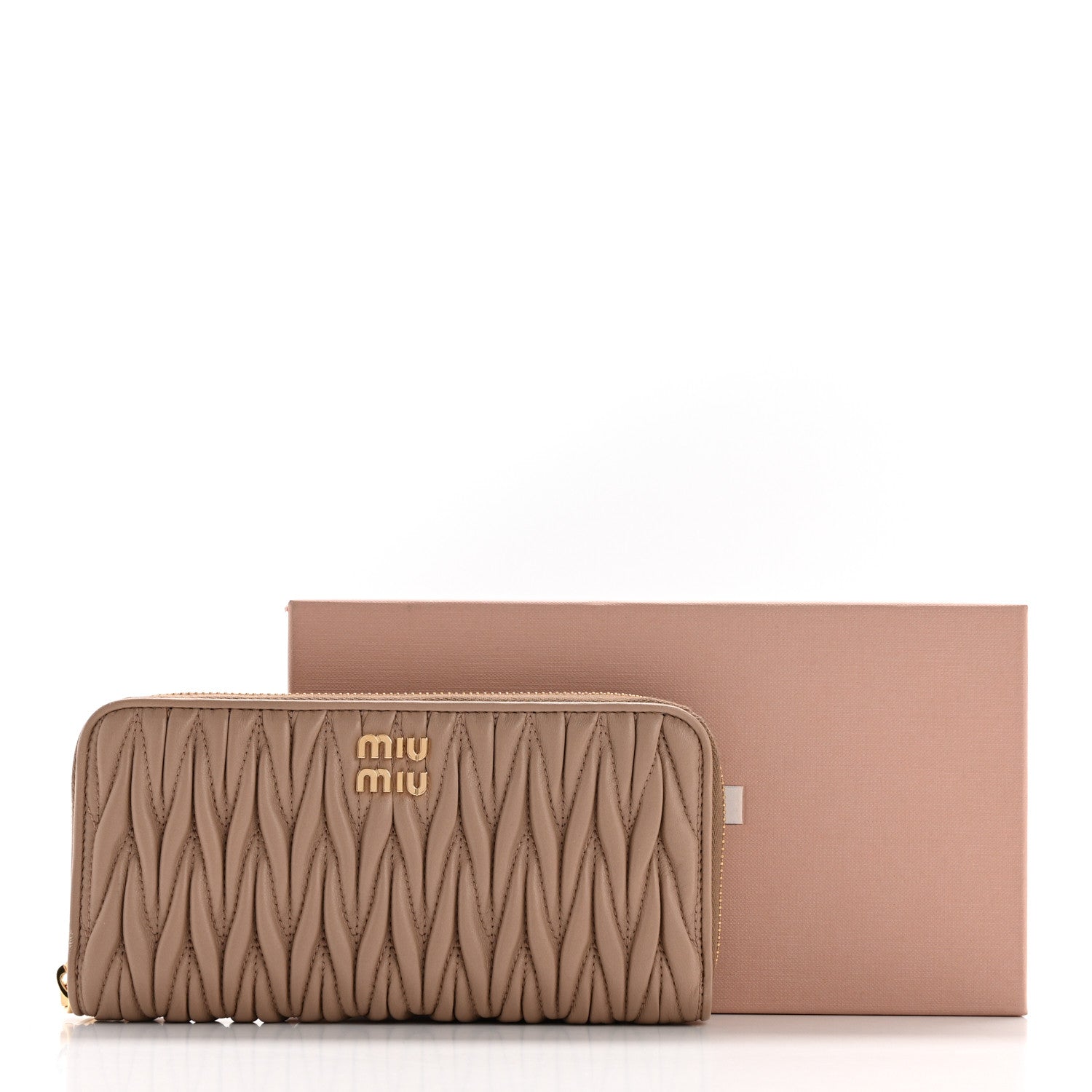 Miu Miu Matelasse Large Zip Around Wallet Cammeo 11 of 11