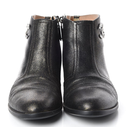 Chanel Metallic Fantasy Calfskin Ankle Boots 37.5 Dark Gold 2 of 10