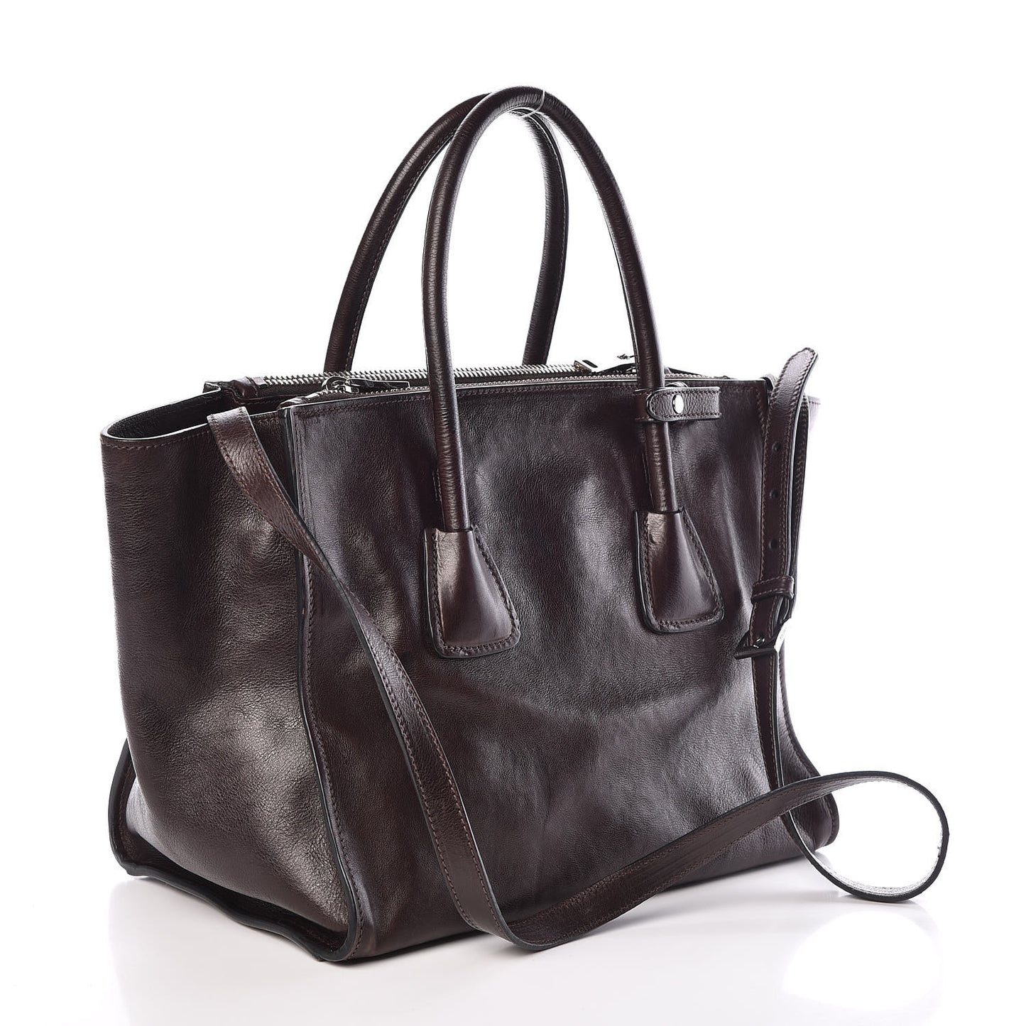 Glace Calfskin Twin Pocket Tote Moro